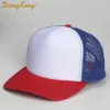 Dongking Stranger dingen Dustin Cap Dustin Trucker Red White Blue Trucker Hat Mesh Baseball Cap Snapback Funny Movie Gift X0709 X0710