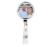 Sublimation Blank Nurse Badge Party Favor Plastic DIY Office Work Card Hanging Buckle Can Be Rotated SN5541