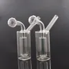 Mini óleo de vidro queimador de óleo bongo tubulação de água de fumar matriz perc birdcage recycler Dab Rig Bong Portable para viagem