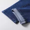 Marka męska prosta elastyczna bawełniana dżinsy mężczyźni moda biznes klasyczny styl jean drelich spodnie spodnie duży rozmiar 35 40 42 44 210723