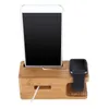 Universal Bamboo Mobile Phone Holder Charging Dock Stand Station Bamboo Base Charger Holder By sea T2I52662