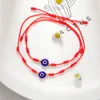 Male Turco Lucky Eye Bracciali Per Le Donne Intrecciato A Mano Rosso Nero Corda 7 Nodi Buona Fortuna Gioielli Braccialetto di Amicizia