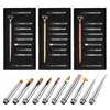 Nail Art Kits 10 Stuks / Set Borstel Rhinestone Manicure Pen Set Big Diamond Pull Line Gegraveerde Schuring