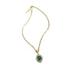 Kettingen retro klassieke glanzende kristal gouden ketting ketting voor vrouw mode koreaanse sleutelbeen trui luxe sieraden cadeau