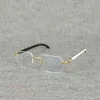 Tasarımcı Güneş Gözlüğü Doğal Ahşap Kare Temizle Buffalo Boynuz Ölüm Boyu Çerçevelet Erkekler Için Çerçeve Okuma Optik Oval óculos Gözlük 9DLR