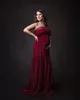 2021 Noble Red Wine Plus Size Pregnant Ladies A Line Sleepwear Dress Tube Top Nightgowns For Photoshoot Lingerie Bathrobe Nightwear Baby Shower