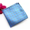 Rbocott Mens Pocket Squares Dot Pattern Blue Handkerchiefファッションハンキー男性ビジネススーツアクセサリー25cm25cm T2006189367975