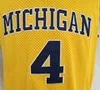 2021 Michigan Wolverines College Basketball Jerseys 2 Jodan Poole 5 Jalen Rose 4 Chris Webber 25 Juwan Howard Vintage Amarelo Stitc9021473