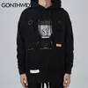 GONTHWID Blind Love Imprimer Boucle Rubans Polaire Sweats À Capuche Pull Hoodies Streetwear Hip Hop Hipster Casual Tops Hommes 201112