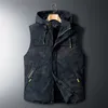 Höst Vinter Ärmlös Jacka Down Vest Mäns Varma Tjocka Hooded Coats Padded Waistcoat Plus Oversized 5XL 6XL 7XL 8XL 211105