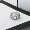 2020 New Men's Ring High Quality Width Fashion Brand Vintage Engraving Couple Ring Wedding Jewelry Gift Love Fearless Couple Skeletons Couple Love Ring & Box