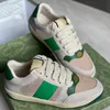 Män Dam Screener Webbing Sneakers Designer Stripe Skor Mode Smutsigt Läder Snörning Tennissko Tyg Low Top Canvas Sport Casual Trainer 320