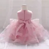 2021 Toddler Ceremony 1st Birthday Dress For Baby Girl Clothing Sequin Princess Dresses Baptism Gown Girls Party Wedding Dress G1129