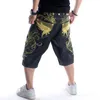 Erkek kot yaz baggy kısa adam için açık mavi denim şort hip-hop geniş bacak gevşek erkek pantolon artı boyutu 30-46