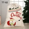 Borsa regalo di Natale Sacchi di Babbo Natale Borse di tela con coulisse Decorazioni per feste Giocattoli per bambini personalizzati Borse per calze di Natale