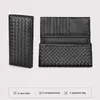 Wallets Handmade Sheep Skin Women Weave Leather Long Wallet Purse Men Bifold Knit With Card Slots213S