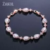 Zakol Trendy White Gold Color Cubic Zirconia Stone Big Water Drop Shape Armband Bangle For Women Party Jewelry FSBP2014 211124217I