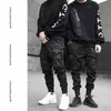 Hip Hop Boy MultiCocket Elastic midja Design Harem Pant Men Streetwear Punk Casual Trousers Jogger Man Dancing Black Pant 211218