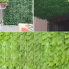 Kwiaty dekoracyjne Wieńce Sztuczne Balkon Green Leaf Fence Roll Up Panel Ivy Prywatność Ogród Ściana podwórka Home Decor Rattan Rośliny