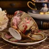 Tazza di caffè set in porcellana set di tè in porcellana regalo di lusso bone cina café ceramico decorazione di nozze drinkware 220224