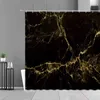 Black Marble White Stripe Printing Shower Curtain Modern Simplicity Home Bathroom Decor Cloth Waterproof Bath Curtains Screen 211116