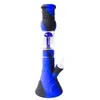 12.5" Vaso de silicona Bong Dab Rig Hookahs con jaula Perc Tubería de agua Plataforma petrolera reciclador burbujeador tubo de vidrio bong de vidrio