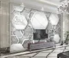 사용자 정의 현대 3D 대리석 비 짠된 기하학 벽지 벽 거실 침실 tv 배경 벽 스티커 장식