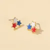 Nieuws Amerikaanse Oor Stud Oorbellen Womens Zoete Kleurrijke Stars Dragonfly Butterfly United States Vlag Oorbellen Sieraden voor meisjes Q0709