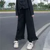 Japonês kawaii menina macia mulheres calças doce babados base selvagem cintura solta calças soltas elásticas estudante casual calça 211124