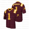 Custom Minnesota Golden Gophers Football Jersey #2 Tanner Morgan #7 Eric Decker #34 Boye Mafe Jerseys