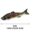 Super Big Size 4 Segments Artificial Fish VIB Fishing Lures 25.5cm 135g Deep Diving Great Realistic Laser Musky Fishing Bait Hooks 394 X2