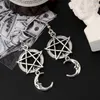 20 paires/40 pièces boucles d'oreilles à breloques rétro Punk pentagramme lune boucles d'oreilles pendantes pour femmes fille