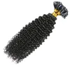 AFRO Kinky Curly Mongolian Remy Extensions Extensions u Наконечник Nail в предварительно связанном натуральном наращивании цвета 100 прядей для женщин