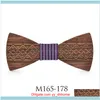 Neck mode aessoriesNeck slipsar valnöt män svart bowties affärer chic justerbar mens grooming ing stripe båge gåvor för gäst1 drop del