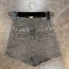 DEAT Women Irregular Straight Shorts Solid Color High Waist Buttons Fashion Spring Summer 11B049 210709