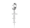 Orecchini pendenti ipoallergenici in acciaio inossidabile 316L per orecchini con nappa a catena croce argento nero punk rock da uomo