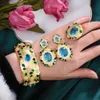 GODKI GROßE Mode Luxus 3PC Armband Ring Ohrring Sets Für Frauen Hochzeit Braut Zirkonia Dubai PARTY Schmuck BOHO 2021 H1022