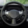 Pokrycie kierownicy samochodu czarny zamsz z włókna węglowego dla infiniti fx fx35 fx37 fx50 QX70 Nissan Juke Maxima 370z Sentra SV215D