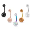 Bling Navel Piercing Belly Button Rings Bar Crystal Zircon Round Ombligo Party Stud Barbell for Woman Sexy Body Jewelry