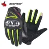 Scoyco Alloy Steel Madbike Motorcykelhandskar Racing Gloves Luva Couro Motoqueiro Motorcykel Fullfinger Motocross Handskar H1022