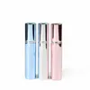 Lyx 7ml resor aluminium parfymflaska Rör sken Ljusa flaskor Atomizer Spray Travel Glass Refillerbar rör Vail Atomizing flytande behållare Provförpackning