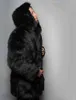 Mannen imitatie bontjas mode hooded stand kraag jas om warm te houden 211207