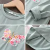 Bear Leader Spring Cartoon Butterfly Dress Toddler Baby Girl Princess Cute Dresses Korean Style Children Kids Party Cotumes 3-7Y 210708
