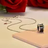 Роскошное дизайнерское ожерелье S925 Стерлинговое серебро Маленький Красный Человек Благотворительный Ожерелье Женская Baojia Черная Керамическая Весна Цепочка Клюцицы для подарка