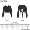 Cross Bandage Tie Up Backless Black Hoodie Sweatshirt Women Autumn Long Sleeve Harajuku Pink Hoodies Pullover Crop Tops 210816