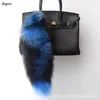 Fox Tail Pendants chain 40cm Fur Pom Chain Charm Bag Car Key Ring Gift Jewelry K16442787487