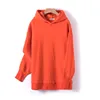 GCAROL Herbst-Winter-Damen-Sweatshirt mit extra langer Kapuze, 80 % Baumwoll-Fleece, Candy-Jersey, übergroße Schulterpartie, Boyfriend-Stil, Sweatshirt 201109