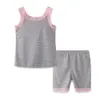 Mudkingdom Summer Girls Pyjamas Set Bomull Spets Söt Polka Dots Ruffle Girl Outfit Camisole Kids Kläder Shorts 210615