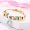 Gold Color Adjustable Sunflower Cuff Bangle Bracelet for Women Fine Jewelry 2022 New