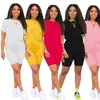 Été Femmes Tenues Deux Pièces Ensemble Survêtement Sportswear T-shirt + Shorts Sportsuit À Manches Courtes Nouvelle Vente Chaude Femmes Vêtements klw4366